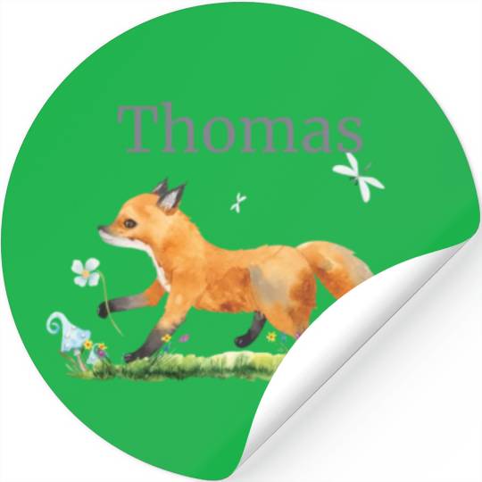 Waldtier Reh Hase Hedgehog Flowers Name Thomas Stickers