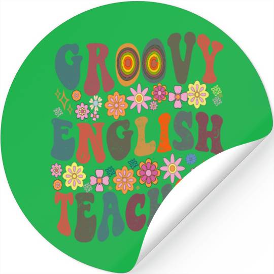 Groovy English Teacher retro Back To School Stickers