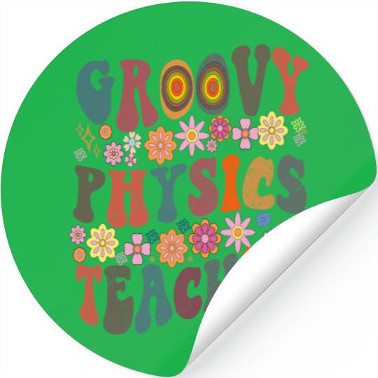 Groovy physics Teacher retro Back To School Stickers