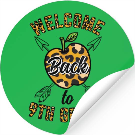 Welcome Back To 9th Grade Leopard Print Stickers