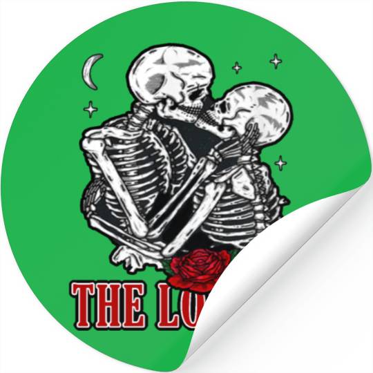The Lovers Vintage Tarot Card Astrology Skull Stickers