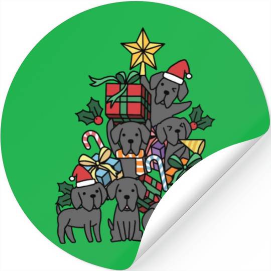 Great Dane Christmas Tree Stickers