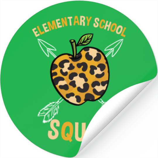 Elementary School Squad Leopard Print Stickers
