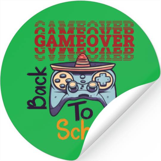game over back to school funny design Stickers