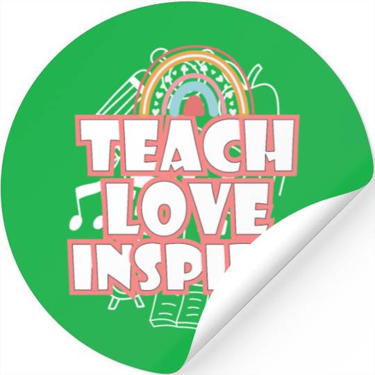 Back To School Teach Love Inspire Retro Teachers Stickers