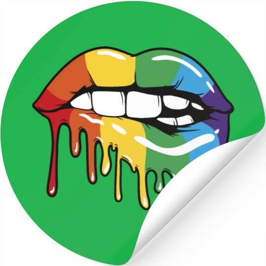 Rainbow lips Stickers