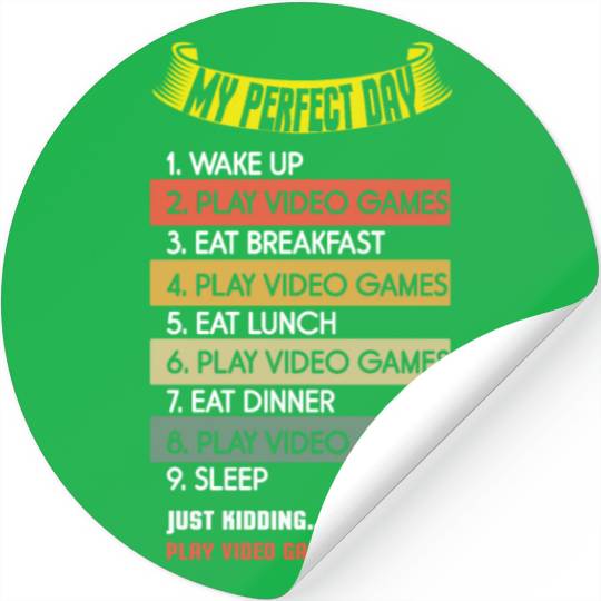 My Perfect Is Play Video Game Day Lover Gaming Stickers