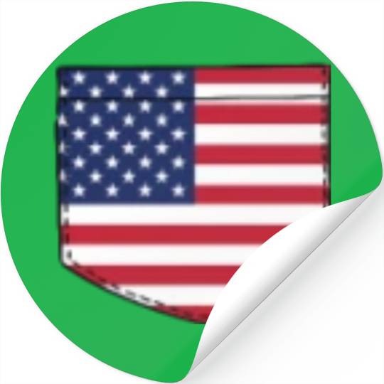 America flag in a shape of a pocket Stickers