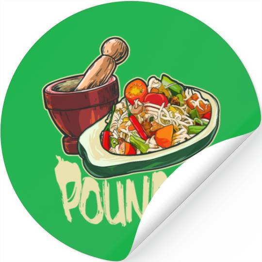 Pound It Green Spicy Thai Papaya Salad Stickers