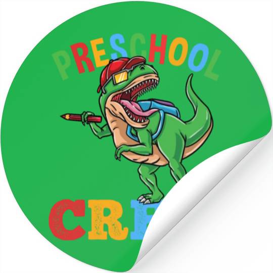 Preschool Crew T-Rex Dinosaur Back To School Boys Stickers