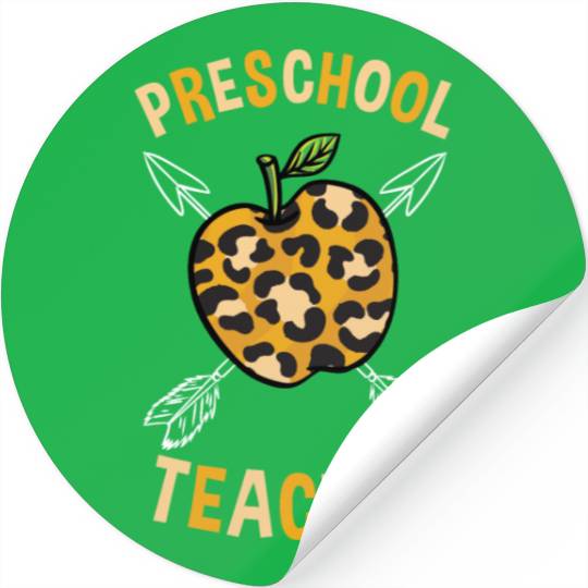 Preschool Back To School Teacher Leopard Print Stickers