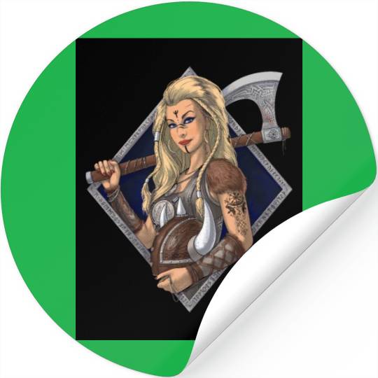 Female Nordic Viking Warrior Stickers