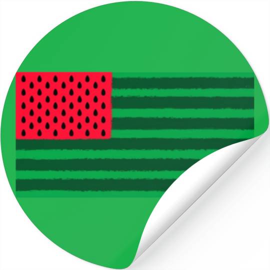 Funny Watermelon Flag USA Stickers