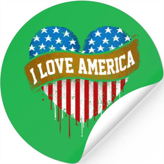 I Love America Stickers