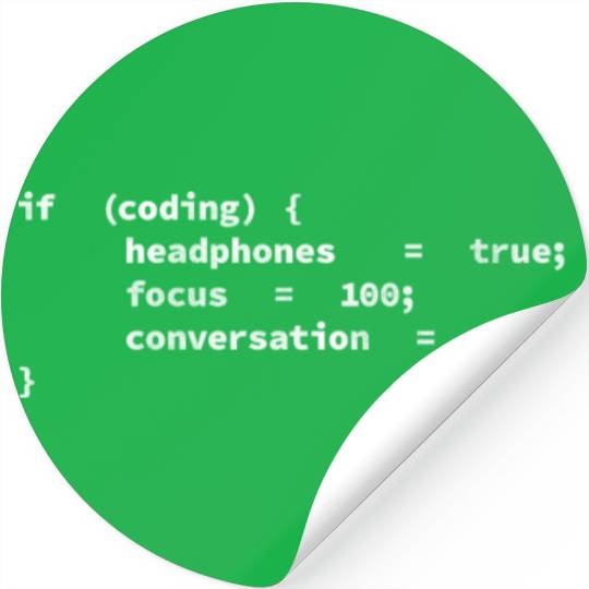 Coding Headphones, Coder, Programmer Stickers