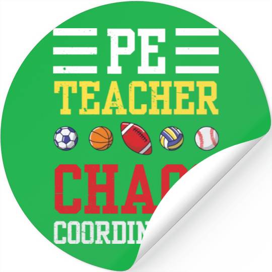 PE Teacher Funny Chaos Coordinator Teaching Gift Stickers