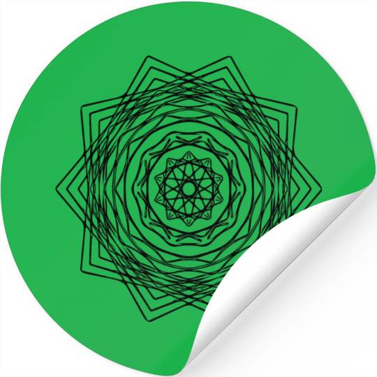 Geometric Square Mandala Square Shape Stickers