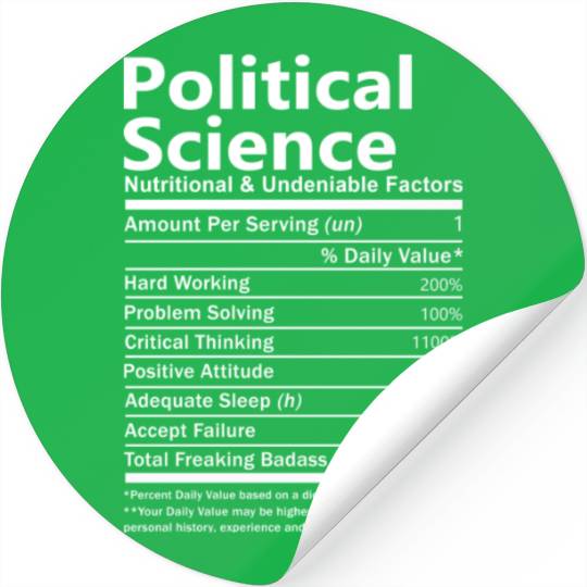 Political Science Stickers - Nutritional And Undeni