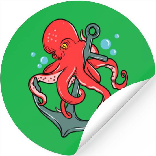 Octopus Anchor for Octopus Lover Stickers