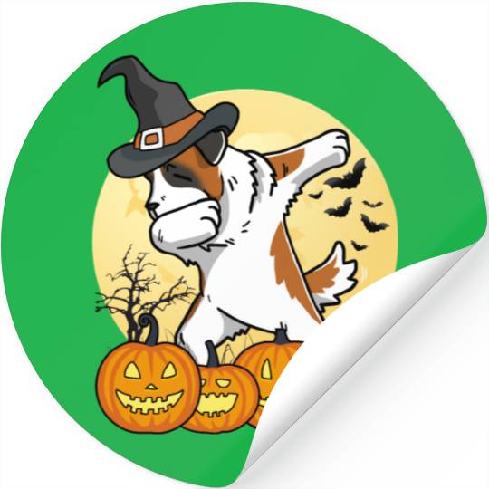 Dabbing Saint Bernard Halloween Stickers