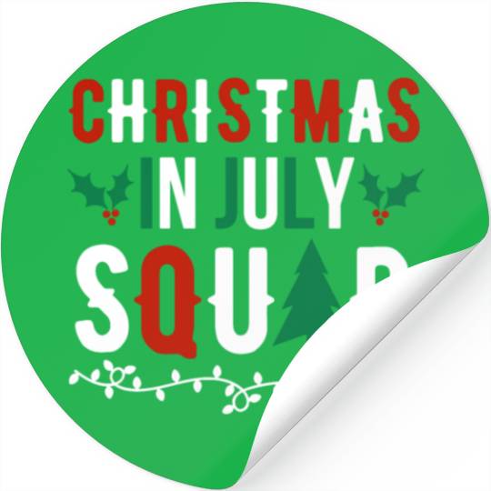 Christmas In July Squad Xmas Matching Family Stickers