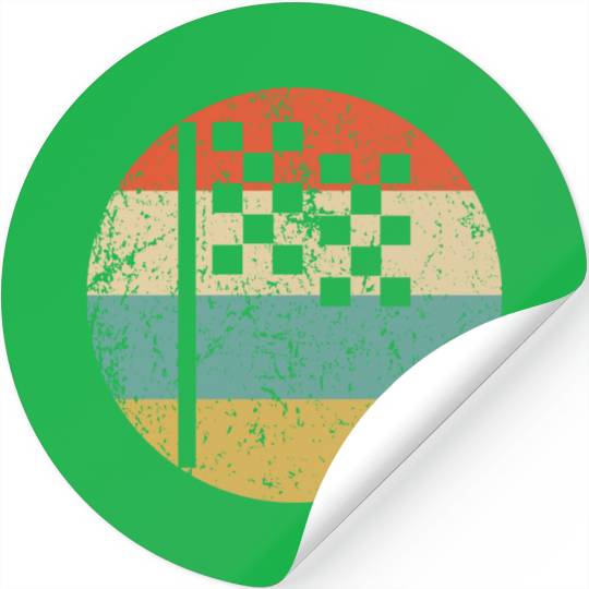 Checkered Flag Icon Retro Racing Stickers