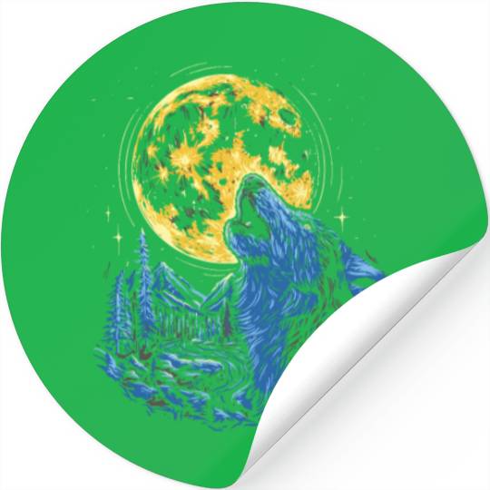 Wolf Moon Forest Wolves Nature Nature Liever Full Stickers