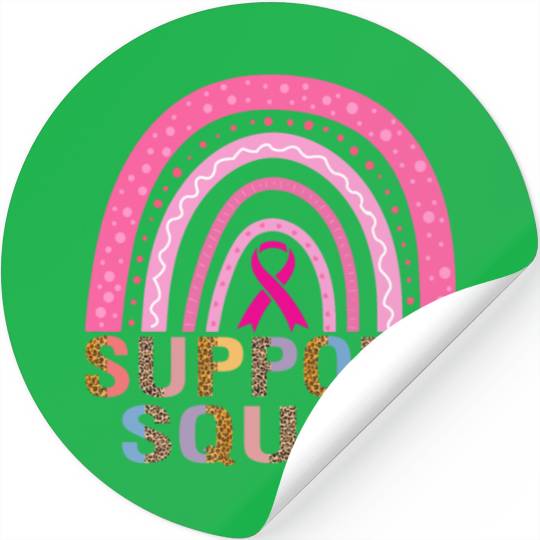 Support Squad Leopard Pink Warrior Breast Cancer Stickers