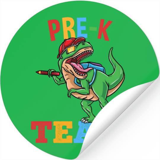 Pre-K Team T-Rex Dinosaur Back To School Boys Stickers