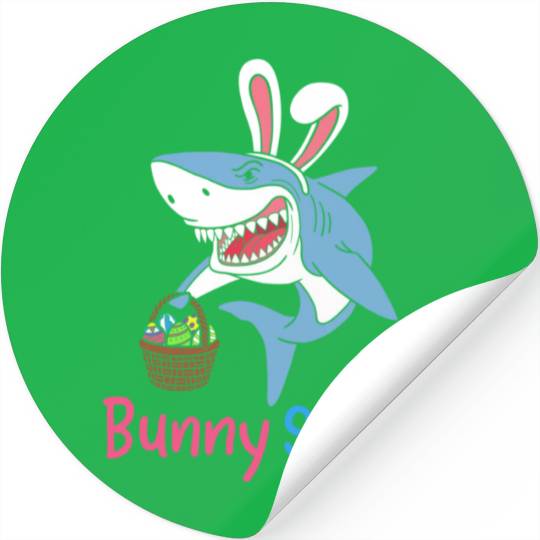 Bunny Shark Easter Sunday Egg Hunting Holiday Gift Stickers