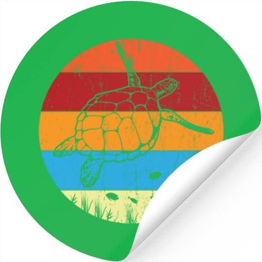 Retro Sea Turtle For Turtle Lover Stickers