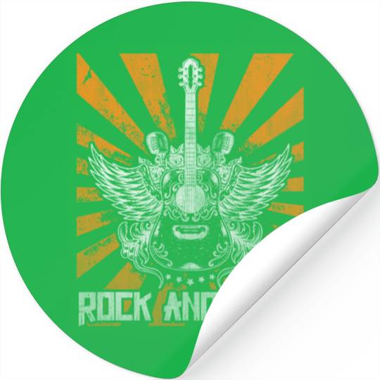 Guitar Wings Guitarist Rock and Roll Singer Stickers