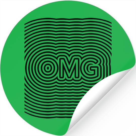 OMG optical illusion op art black lines Stickers