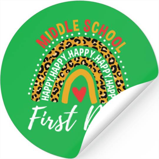 Rainbow First Day Of School Middle School Teacher Stickers