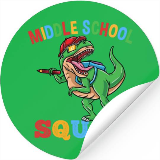 Middle School Squad T-Rex Dinosaur Boys Stickers