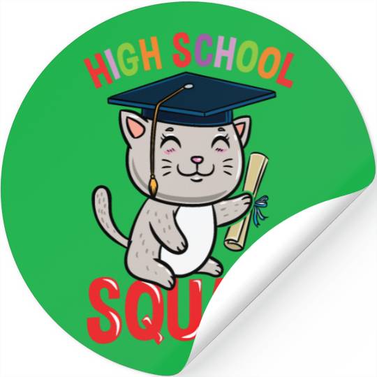 High School Squad Cat Back To School Stickers