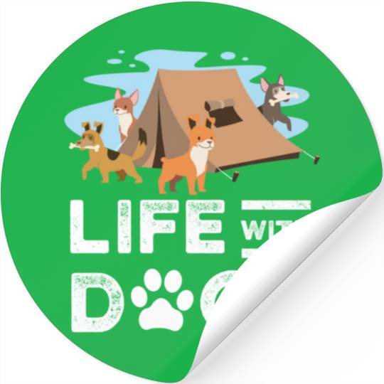 Camping Camper Dog Life With Dogs Dog Lover Gift Stickers