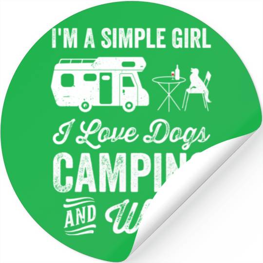 Camping Dog Lover Girl Camper Gift For Women Stickers