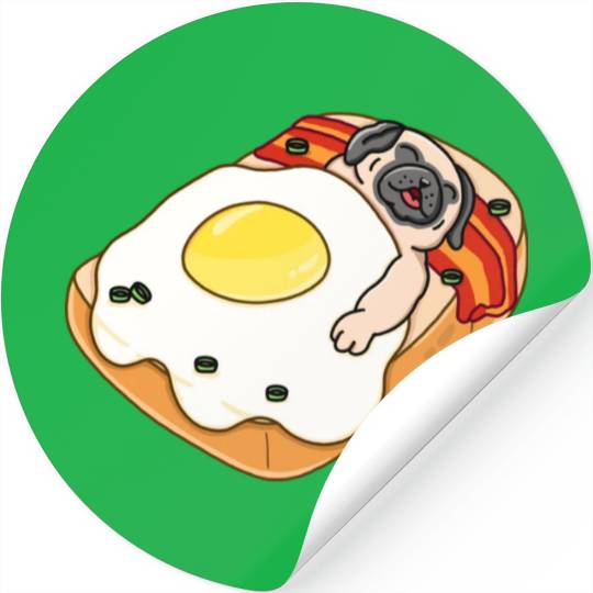 Sleeping Pug Stickers
