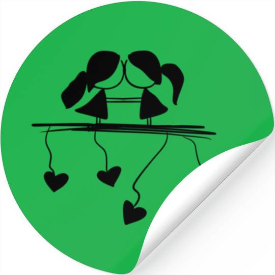 lesbian couple love symbol Stickers