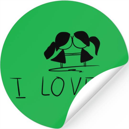 lesbian couple couple i love you Stickers