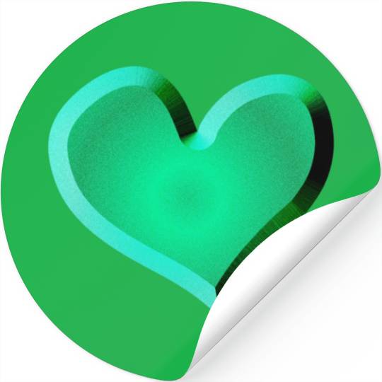 green heart icon glitter green Stickers