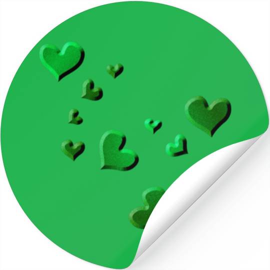 Hearts pattern green icon glitter Stickers