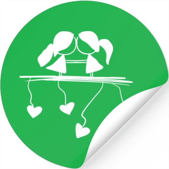 lesbian couple love symbol Stickers