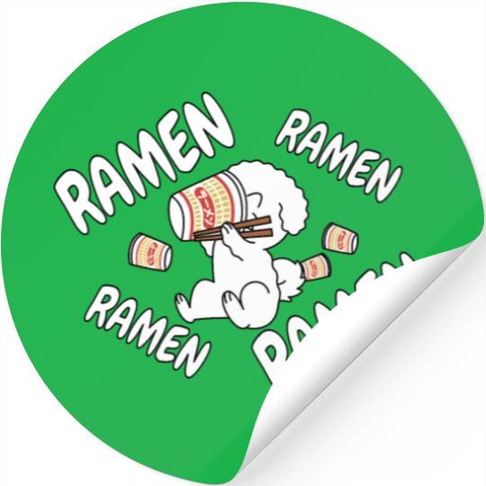 Bichon Frise Instant Ramen Noodles Stickers