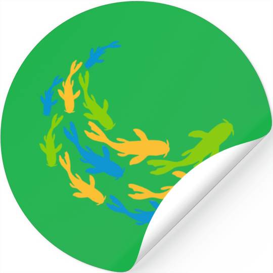 colorful shoal koi fish Stickers