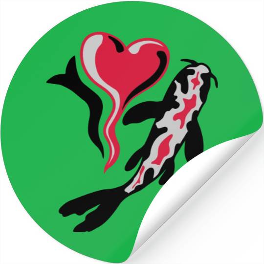 I Love Koi Fish Stickers