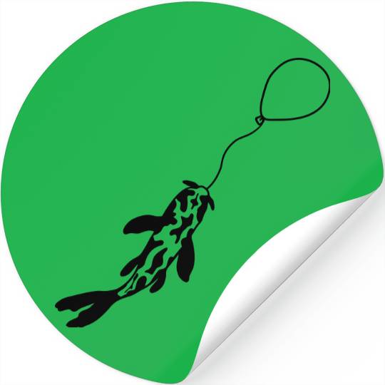 fishing koi fish balloon Stickers