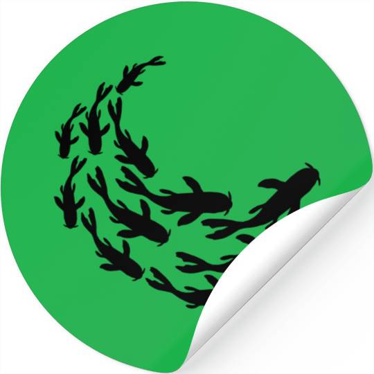 school silhouette koi fish Stickers