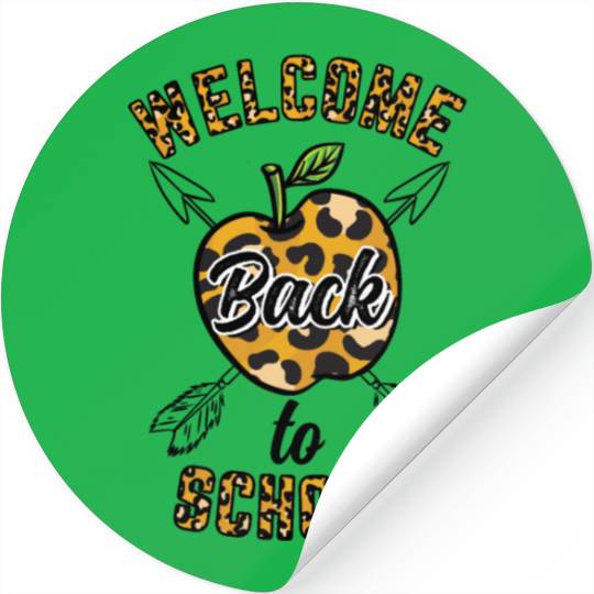 Welcome Back To School Leopard Print Stickers